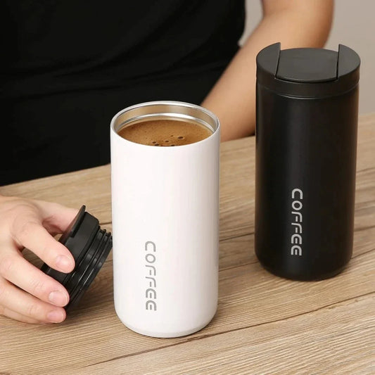 MugLife 400ml thermos flask showing non-slip rubber base – car and outdoor use