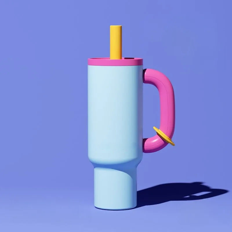 MugLife Rose Snowball giant thermos cup 1050ml – dreamy pink premium gift mug