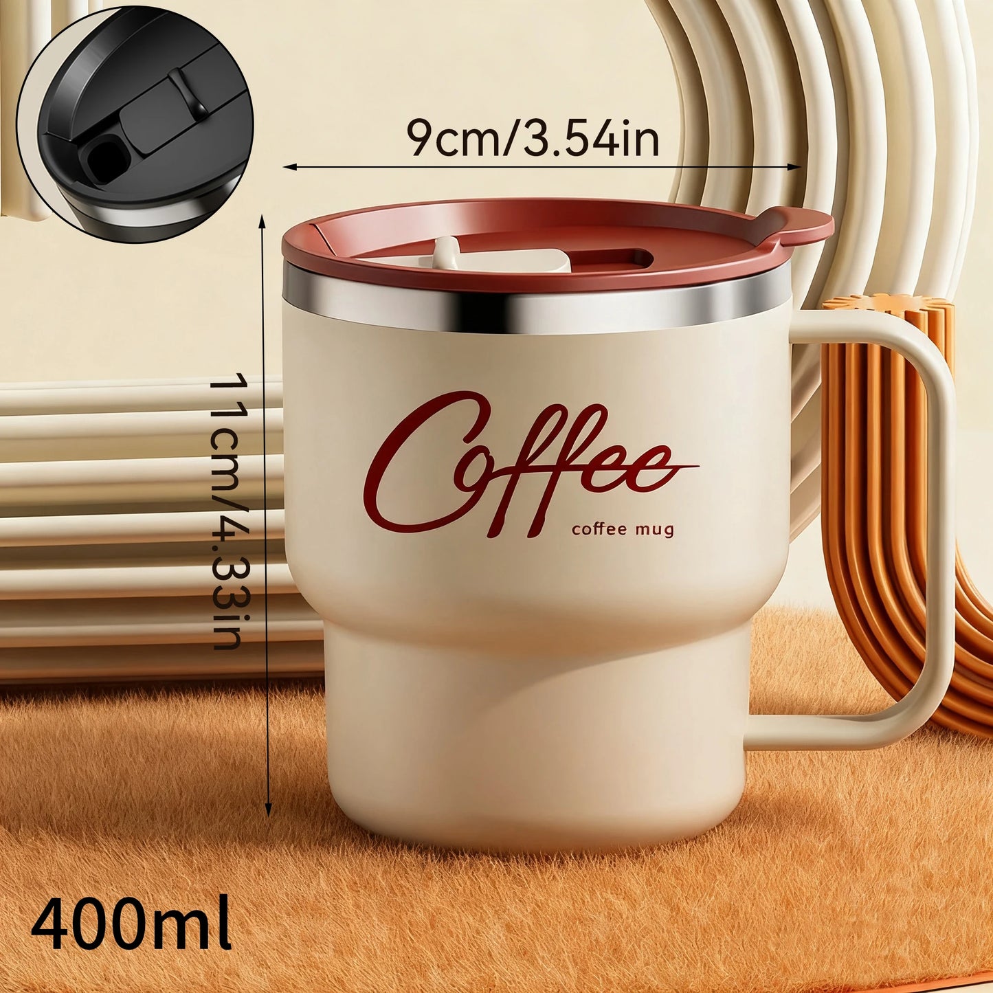 MugLife C Style Cream anti-scalding coffee mug – housewarming gift stainless steel