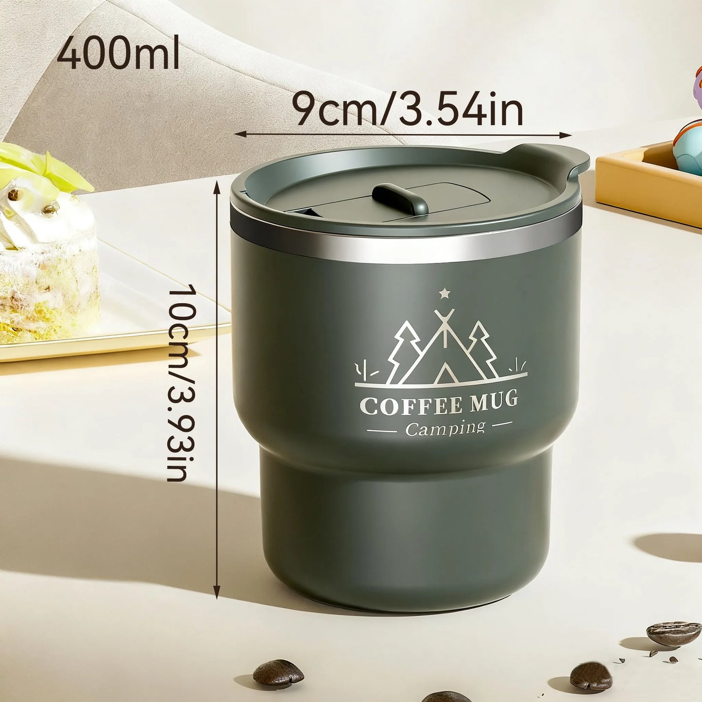 Double layer stainless steel cup with leakproof lid – MugLife portable design