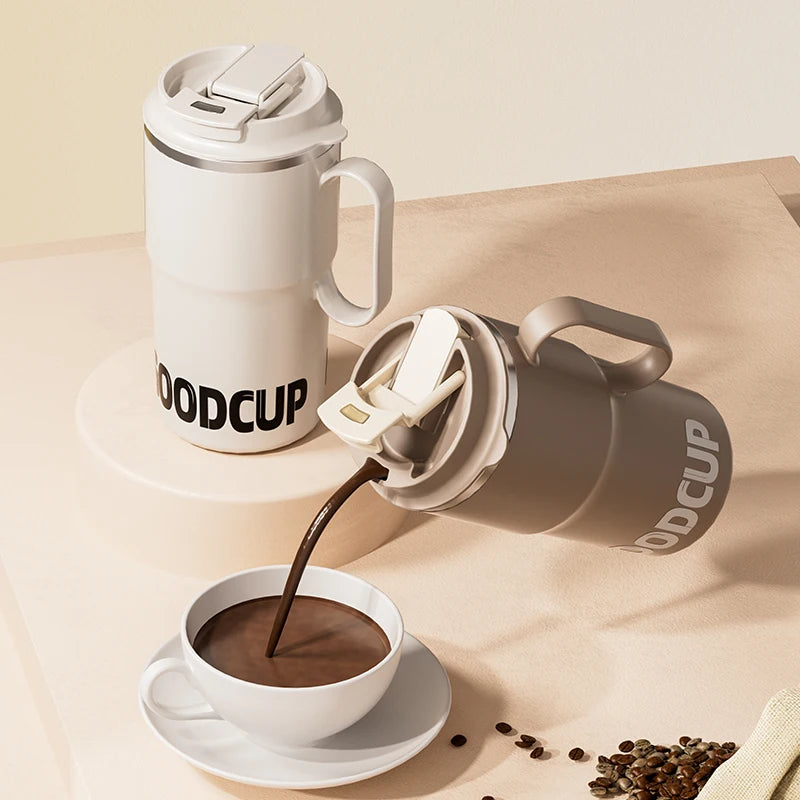 Extra large stainless steel insulated mug with straw – MugLife 601-700ml