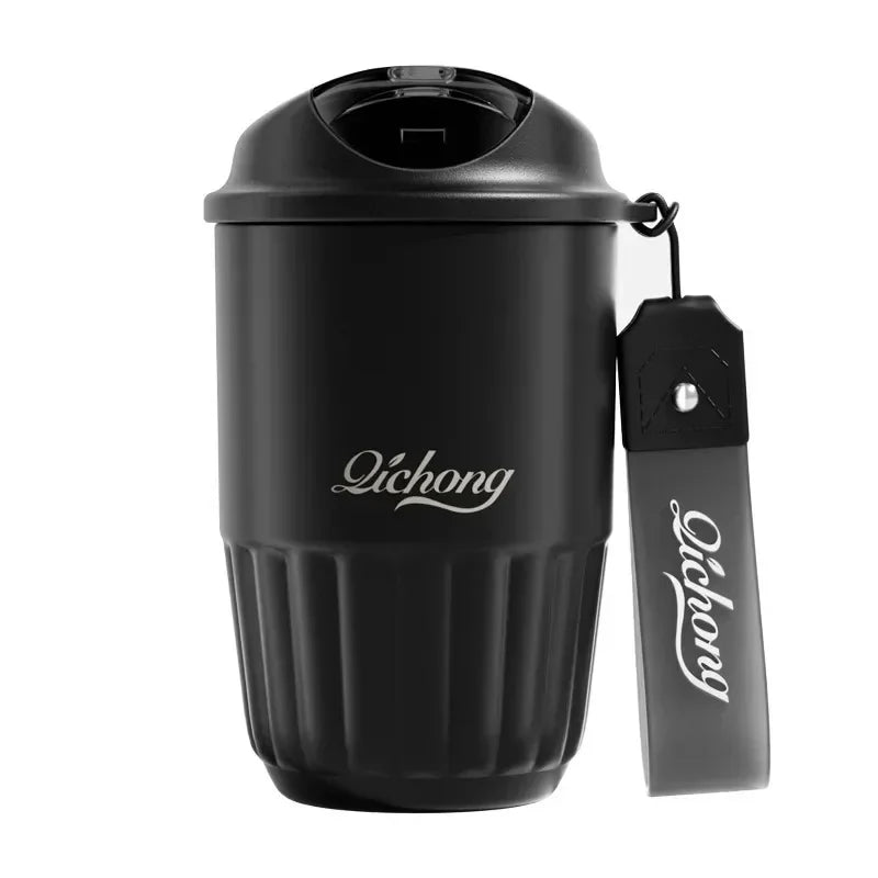 MugLife black ceramic liner thermos 410ml – vacuum insulated travel coffee mug