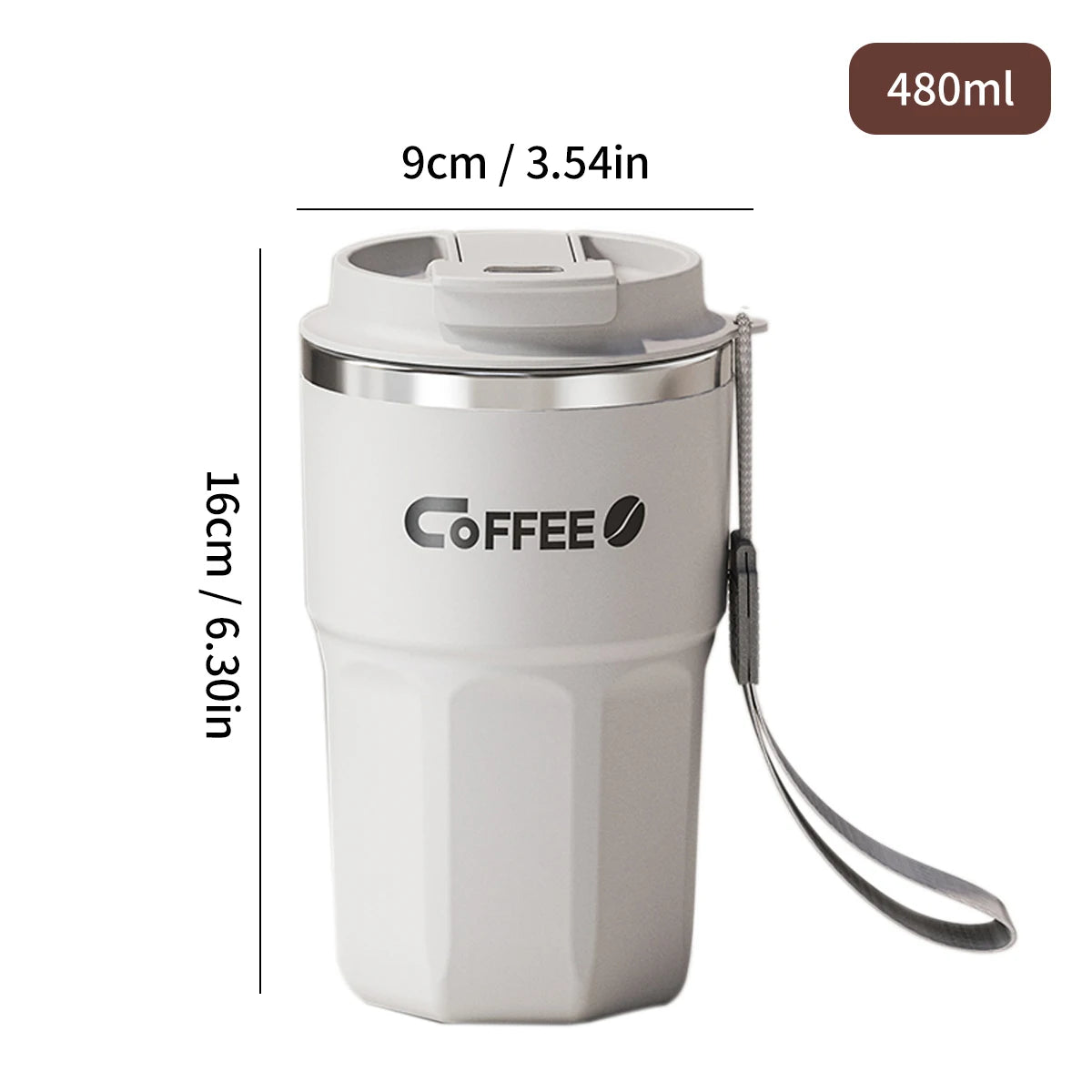 MugLife B Style White insulated mug with lid – premium everyday stainless steel cup