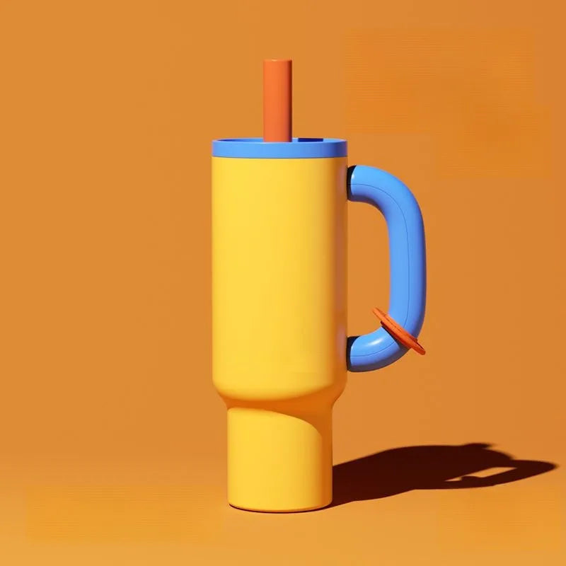 MugLife Orange Ocean giant thermos 1050ml – warm energetic dopamine color cup
