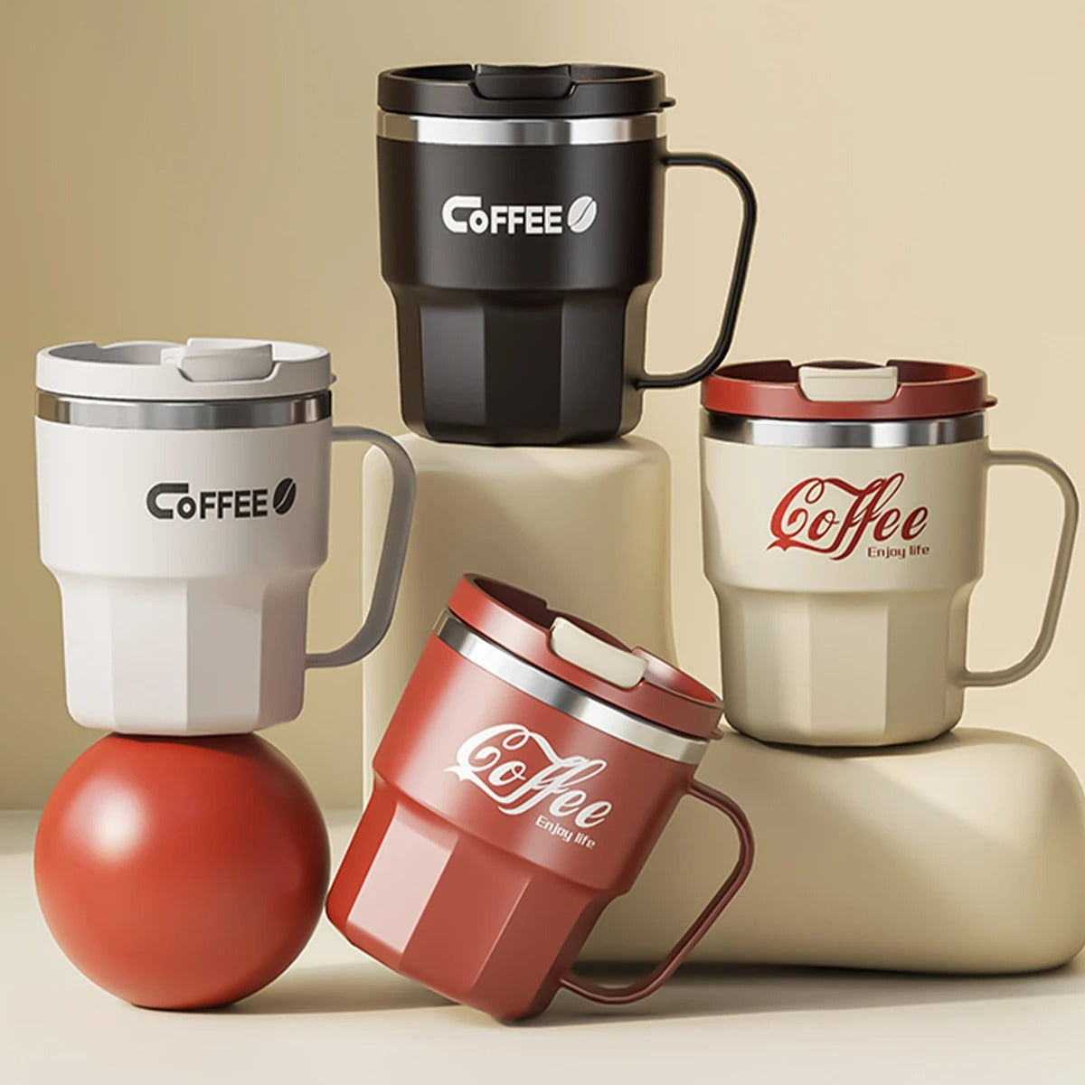MugLife double wall insulated mug showing cool-touch outer surface – anti-scalding