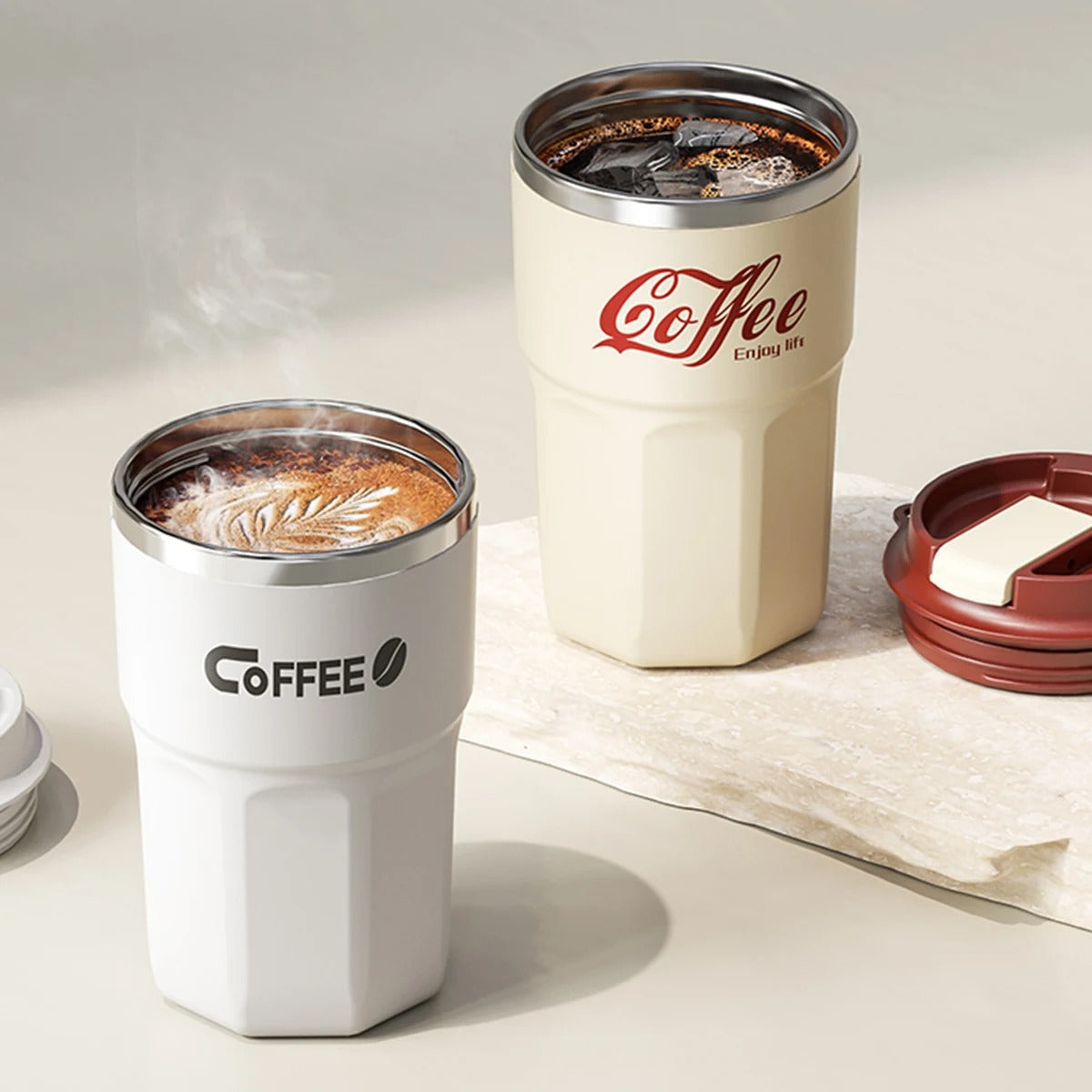 MugLife anti-scalding mug ergonomic handle detail – 304 food-grade stainless steel