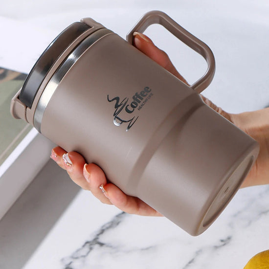 Insulated Mug with Strainer & Spoon – Tea & Coffee Cup