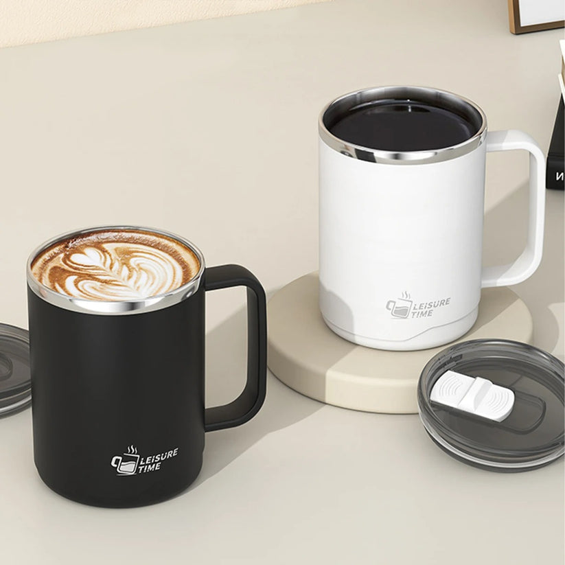Large Insulated Coffee Mug with Handle – 500ml Stainless Steel